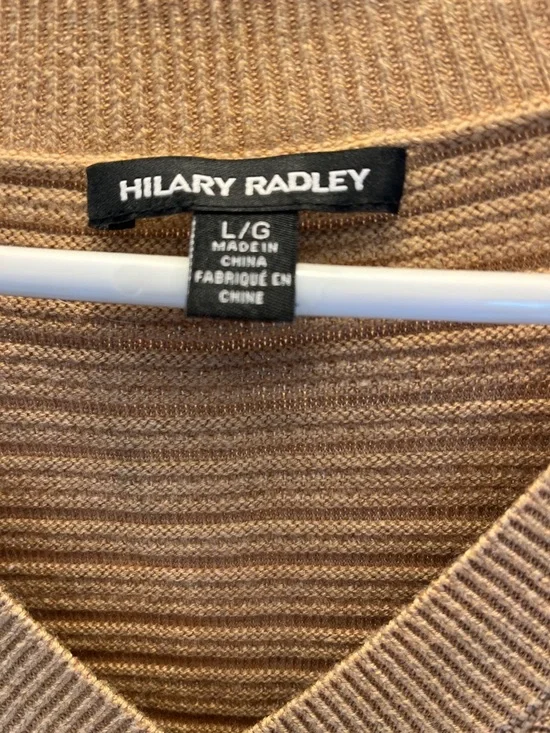 Hilary Radley Camel V-Neck Ribbed Sweater - Picture 2 of 9